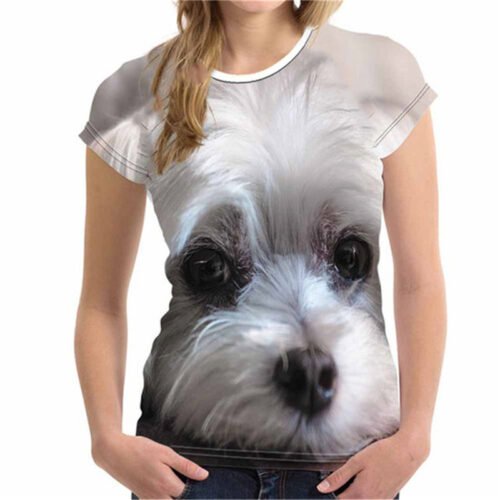 Fashion Lovely Dog 3D Print Women Ladies Girls T-Shirt Animal Harajuku Round Neck Short Sleeve Unisex Summer Tops & Tees XXS-6XL 2