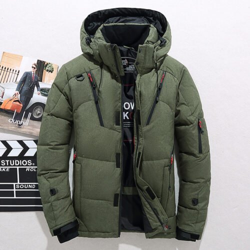 Men's White Duck Down Jacket Warm Hooded Thick Puffer Jacket Coat Male Casual High Quality Overcoat Thermal Winter Parka Men 3