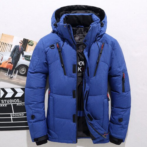 Men's White Duck Down Jacket Warm Hooded Thick Puffer Jacket Coat Male Casual High Quality Overcoat Thermal Winter Parka Men 1