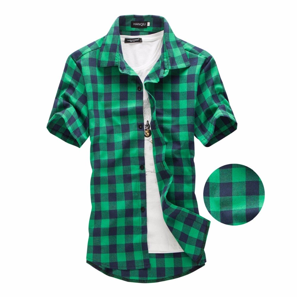 Red And Black Plaid Shirt Men Shirts 2022 New Summer Fashion Chemise Homme Mens Checkered Shirts Short Sleeve Shirt Men Blouse 2