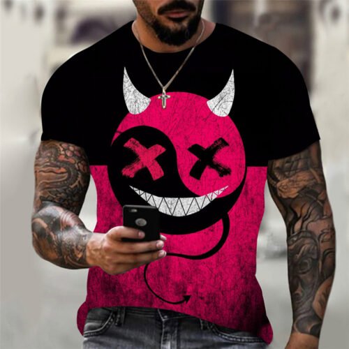 New hot sale XXOO 3D printing men's T-shirt summer casual Harajuku hip-hop short-sleeved street fashion round neck top T-shirt 3