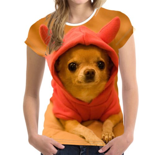 Fashion Lovely Dog 3D Print Women Ladies Girls T-Shirt Animal Harajuku Round Neck Short Sleeve Unisex Summer Tops & Tees XXS-6XL 6