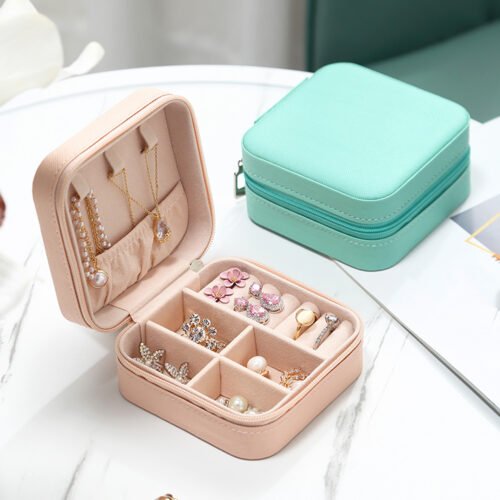 2021 Jewelry Organizer Display Travel Jewelry Case Boxes Travel Portable Jewelry Box Leather Storage Organizer Earring Holder 4