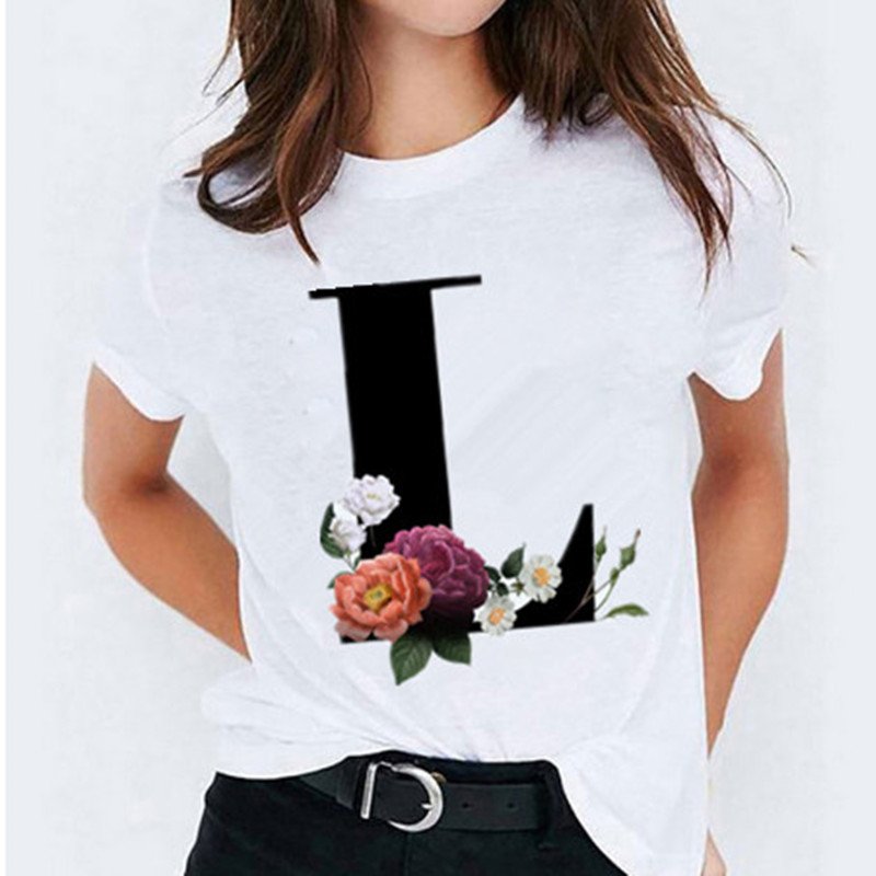 2021 New Women T-shirts 26 Letter Printed Vogue Harajuku Tops Casual Tee Summer Short Sleeve Female T shirt for Women Clothing 4 2021 New Women T-shirts 26 Letter Printed Vogue Harajuku Tops Casual Tee Summer Short Sleeve Female T shirt for Women Clothing 4