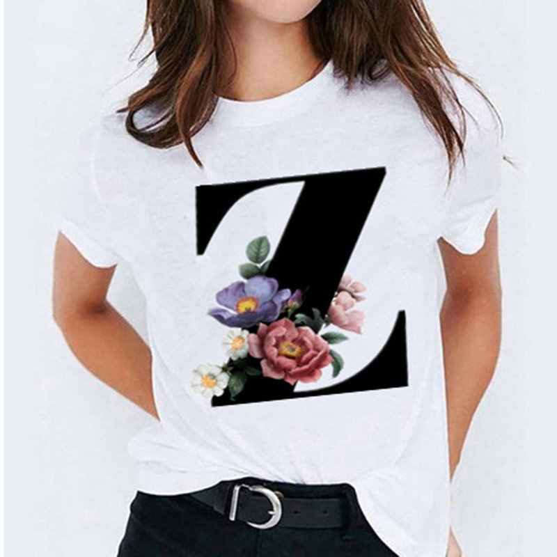 2021 New Women T-shirts 26 Letter Printed Vogue Harajuku Tops Casual Tee Summer Short Sleeve Female T shirt for Women Clothing 6 2021 New Women T-shirts 26 Letter Printed Vogue Harajuku Tops Casual Tee Summer Short Sleeve Female T shirt for Women Clothing 6