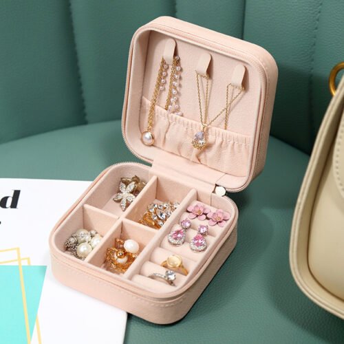 2021 Jewelry Organizer Display Travel Jewelry Case Boxes Travel Portable Jewelry Box Leather Storage Organizer Earring Holder 5