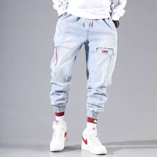 2022 New Streetwear Hip Hop Cargo Pants Men's jeans Cargo Pants Elastic Harun pants Joggers Pants In Autumn and Spring Men Cloth 1