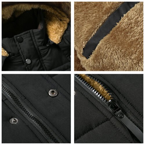 2021 Winter New Warm Thick Fleece Parkas Men Waterproof Hooded Fur Collar Parka Jacket Coat Men Autumn Fashion Casual Parkas Men 6