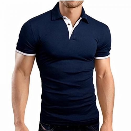 MRMT 2022 Brand New Men's T-shirt Lapel Casual Short-sleeved Stitching Men T-shirt for Male Solid Color Pullover Top Man T shirt 1