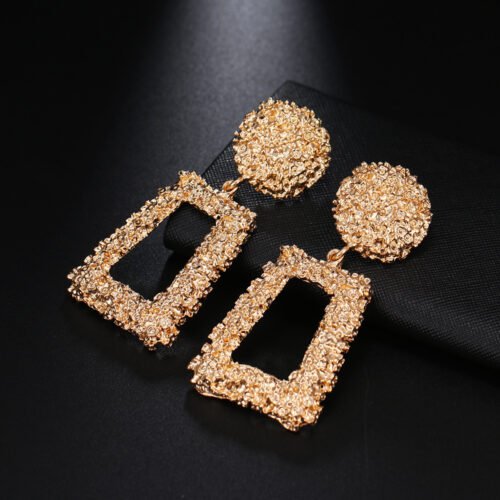 FNIO Fashion Vintage Earrings For Women Big Geometric Statement Gold Metal Drop Earrings 2020 Trendy Earings Jewelry Accessories 5