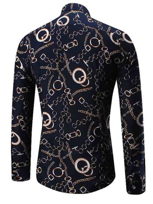 2022 Leopard Color Piece Men's Slim Shirt Autumn Casual Turn-down Collar Streetwear Fashion Together print  Long Sleeve Shirt To 3