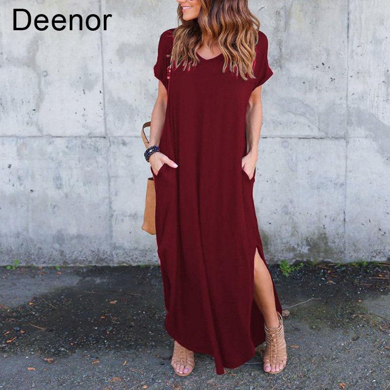 Plus Size 5XL Sexy Women Dress Summer 2021 Solid Casual Short Sleeve Maxi Dress For Women Long Dress Free Shipping Lady Dresses 4 Plus Size 5XL Sexy Women Dress Summer 2021 Solid Casual Short Sleeve Maxi Dress For Women Long Dress Free Shipping Lady Dresses 4