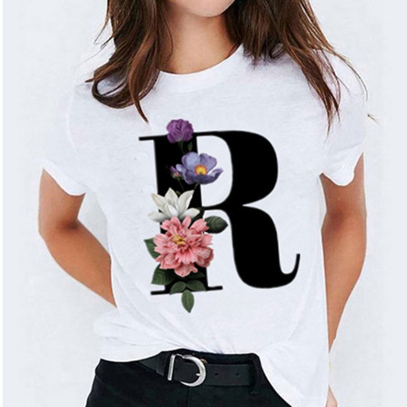 2021 New Women T-shirts 26 Letter Printed Vogue Harajuku Tops Casual Tee Summer Short Sleeve Female T shirt for Women Clothing 5 2021 New Women T-shirts 26 Letter Printed Vogue Harajuku Tops Casual Tee Summer Short Sleeve Female T shirt for Women Clothing 5