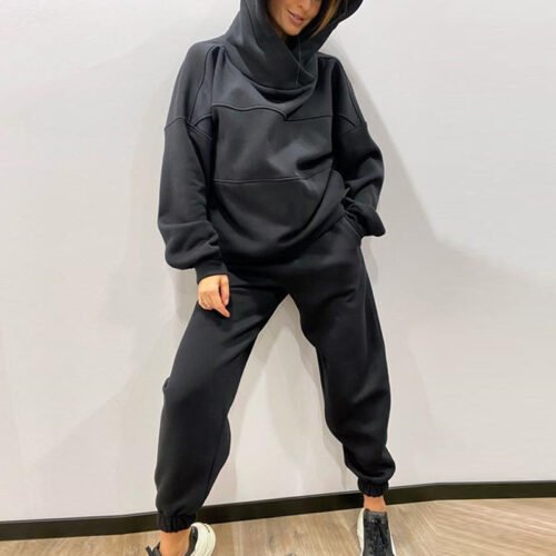 Womens Oversized Tracksuit Warm Fleece Suits Hoodies Tops Casual Sweatshirts Jogging Pant Outfits Sweatpants 5