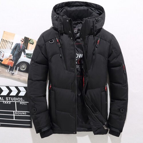 Men's White Duck Down Jacket Warm Hooded Thick Puffer Jacket Coat Male Casual High Quality Overcoat Thermal Winter Parka Men 6